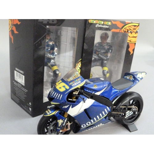 65 - Minichamps 1:12 Yamaha YZR M1 Valentino Rossi Gauloises Fortuna Team MotoGP 2004 and two Valentino R... 