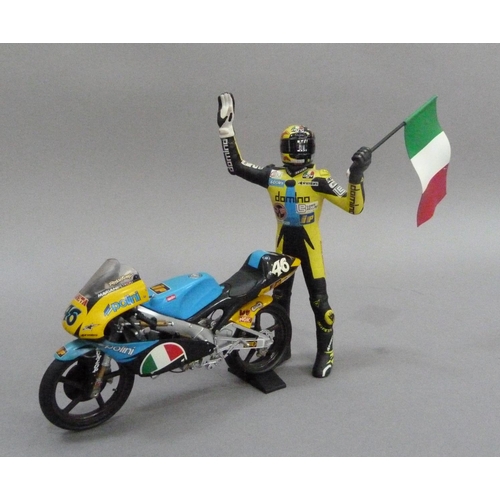 75 - Minichamps 1:12 Aprilia 125 Valentino Rossi GP 1996, boxed, and Valentino Rossi figurine GP125 1996,... 