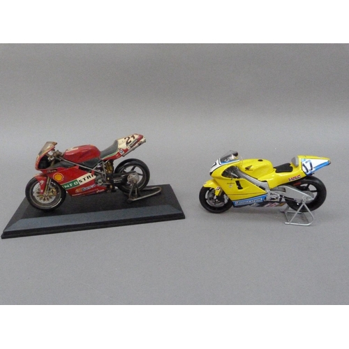 90 - Minichamps 1:12 Honda NSR500 Jurgen v/d Goorbergh MotoGP, boxed and Ducati No. 21 in perspex display... 