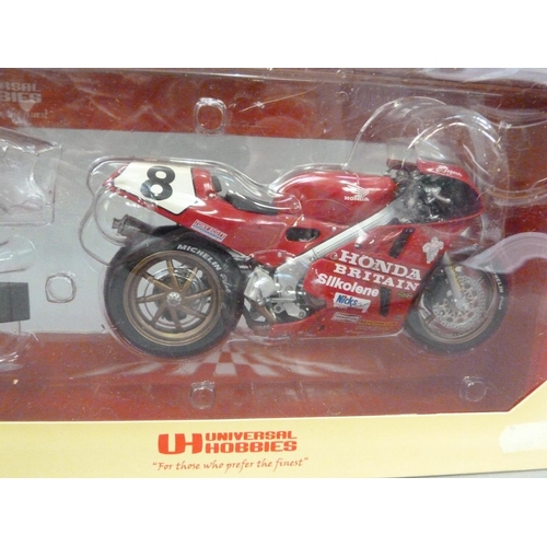 97 - Five model motor racing bikes including KTM 1:12 MotoGP Model Bike Smith; Automaxx Premium 1:12; Duc... 