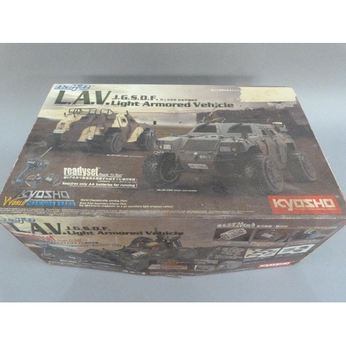 108 - Kyosho L.A.V. light armoured vehicle radio-controlled electric powered 4WD military vehicle, in orig... 