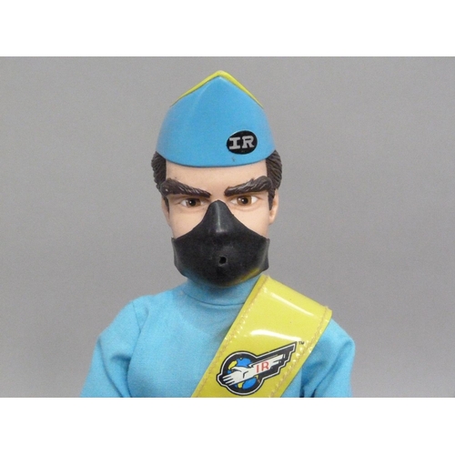 117 - Two modern Action Men and three other similar figures with clothes, Captain Scarlet and Virgil Tracy... 