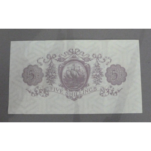 119 - The Govt. of Bermuda George V five shilling note, signatory title Colonial Treasurer, no date (1935)... 