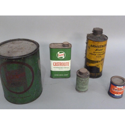 125 - A vintage 7lb tin Castrolease Medium Grease together with a Castrolite Multigrade Oil one pint can; ... 