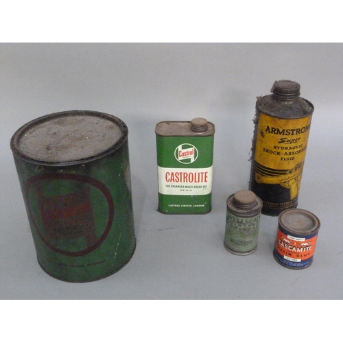 125 - A vintage 7lb tin Castrolease Medium Grease together with a Castrolite Multigrade Oil one pint can; ... 