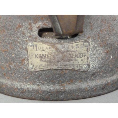 130 - A Lucas King of the Road No. 432 Motor Vehicle Rear Lamp, stirrup mounting bracket and bearing maker... 