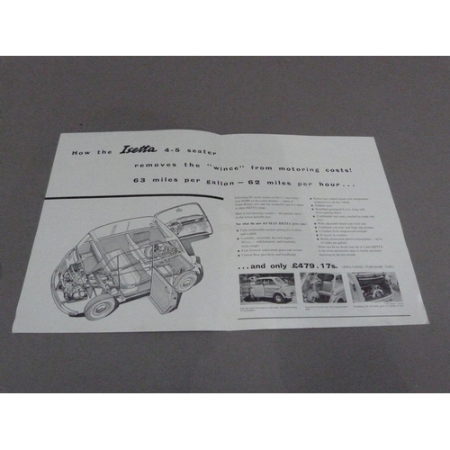 140 - BMW Isetta 600 4-seater and 360 dealer's rush printed hand-out, c.1957