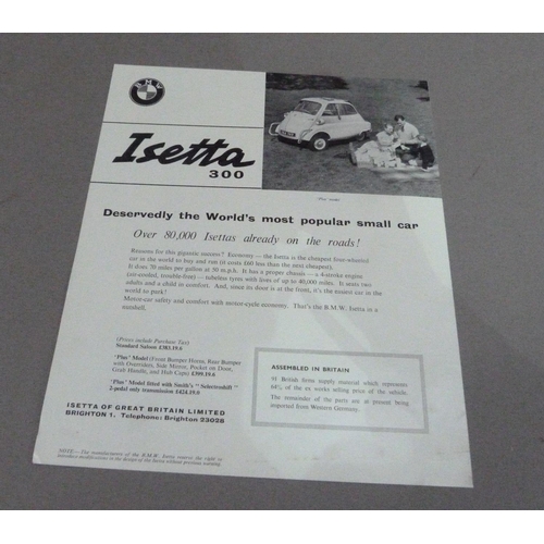 140 - BMW Isetta 600 4-seater and 360 dealer's rush printed hand-out, c.1957