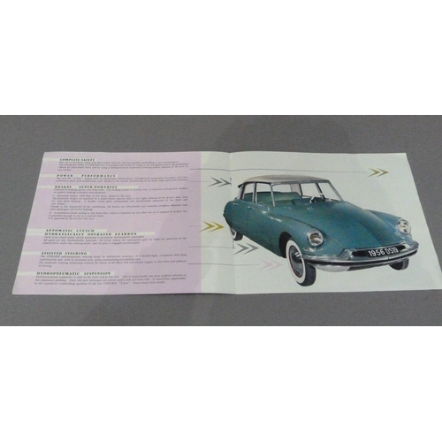 141 - Citroen DS19 2 litre dealer's brochure and price list, c.1955