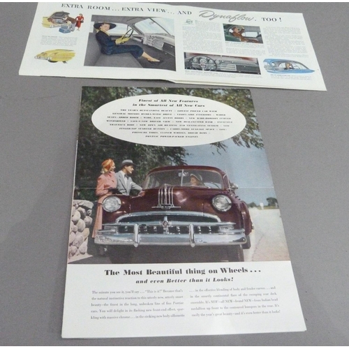 145 - 'Buick Looks Fine for '49' dealer's brochure, c.1949, together with 'The New 1949 Pontiac' dealer's ... 