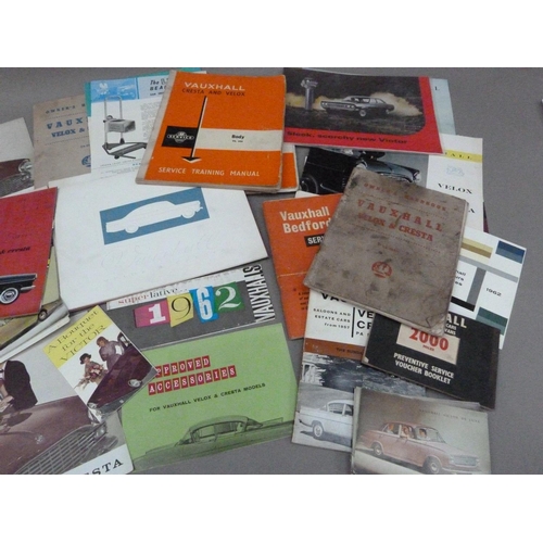 147 - Car dealer's brochures, hand book and service guide for Vauxhall Velox and Cresta, c.1960, 1961 and ... 