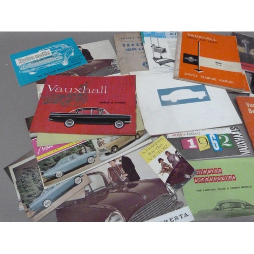 147 - Car dealer's brochures, hand book and service guide for Vauxhall Velox and Cresta, c.1960, 1961 and ... 