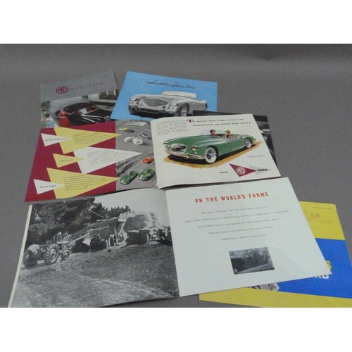 148 - Car dealer's brochures, c.1960s for Austin Healey 100, New MGA, Morris Oxford, British Motor Industr... 