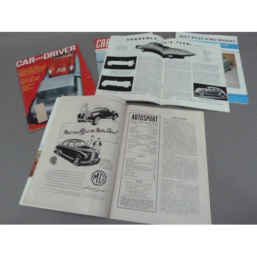 149 - Car and Driver, Cars Illustrated and Auto Sport magazines with articles on Jaguar 1955, ACE Cars 195... 