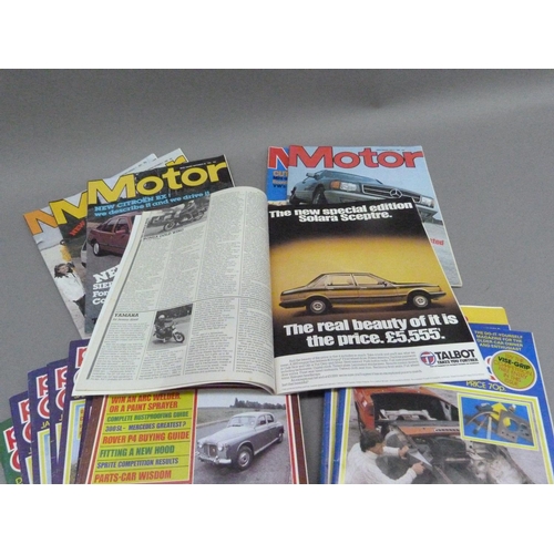 152 - Motor Magazine (6) to cover the new Ford Sierra, new Opel Corsa (Nova), new Datsun Stanza and Sunny,... 