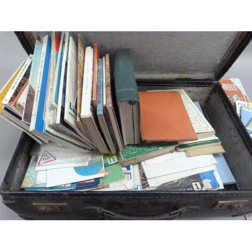 168 - A collection of vintage European tourist maps and guide books contained in a suitcase, c.1950/60s