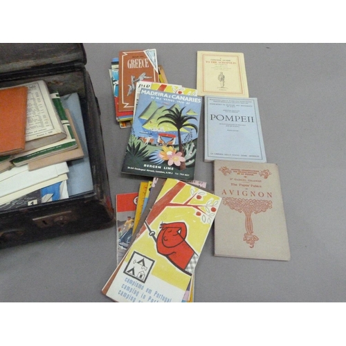 168 - A collection of vintage European tourist maps and guide books contained in a suitcase, c.1950/60s