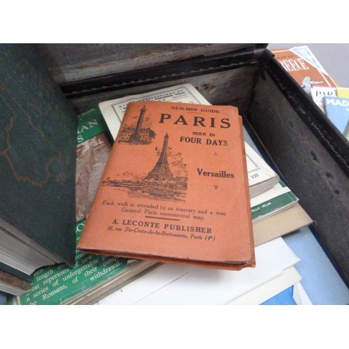 168 - A collection of vintage European tourist maps and guide books contained in a suitcase, c.1950/60s