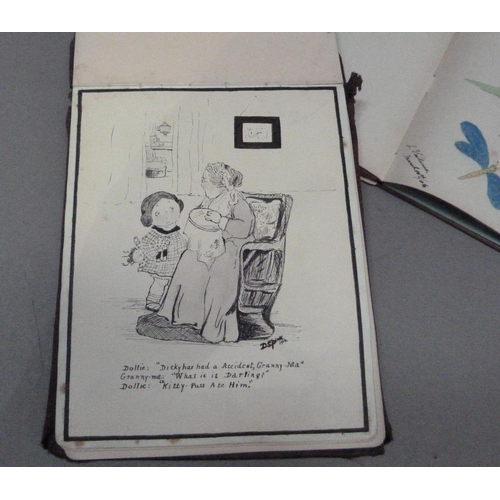 182 - Two albums of drawings, watercolours and rhymes by friends of Beatrice and Leonard Helliwell, 1905-1... 