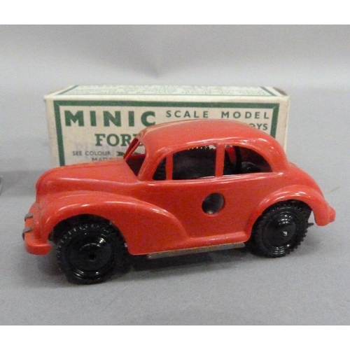 205 - Tri-Ang Minic Morris Light Van, plastic clockwork scale model, in original box, together with a Tri-... 