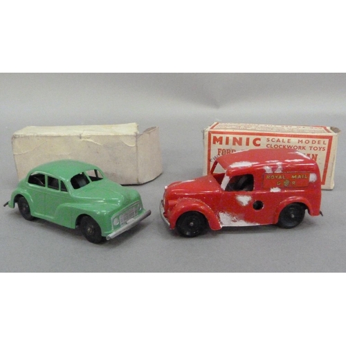 206 - Tri-Ang Minic Ford Royal Mail Van, plastic clockwork scale model in original box, together with a pl... 