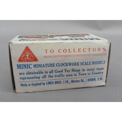 207 - Tri-Ang Minic Tractor, tinplate clockwork scale model, in original box