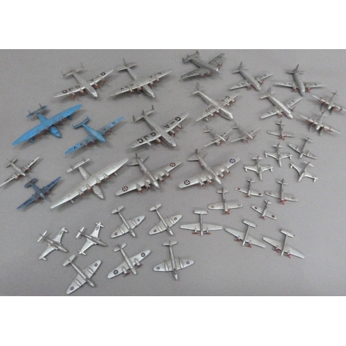 220 - Dinky Meccano die cast aeroplanes to include Spitfire, Hurricane, light racer (2), Tempest II (3), l... 