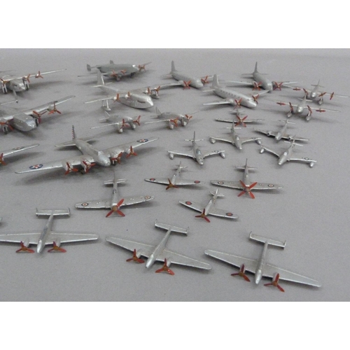 220 - Dinky Meccano die cast aeroplanes to include Spitfire, Hurricane, light racer (2), Tempest II (3), l... 