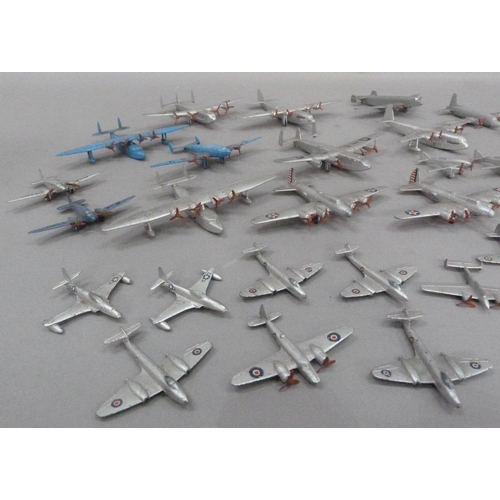 220 - Dinky Meccano die cast aeroplanes to include Spitfire, Hurricane, light racer (2), Tempest II (3), l... 