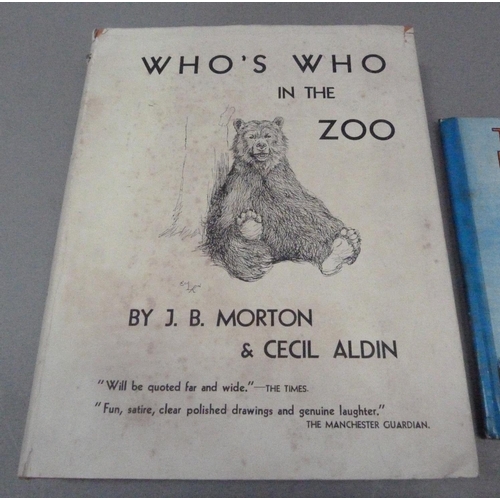 246 - Morton J.B & Aldui Cecil; Who's Who in the Zoo, 1st edition, pub Eyre & Spottiswood, (d/w foxed and ... 