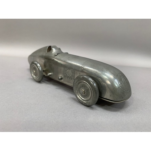 1 - An Art Deco MG Midget table lighter, by Enturn Pewter, pat. no. 373219, 19.5cm long