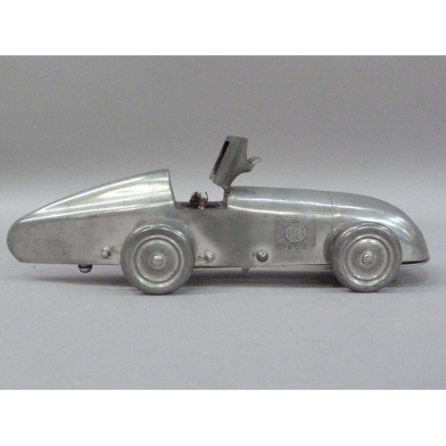 1 - An Art Deco MG Midget table lighter, by Enturn Pewter, pat. no. 373219, 19.5cm long