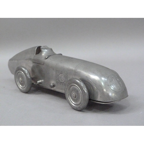 1 - An Art Deco MG Midget table lighter, by Enturn Pewter, pat. no. 373219, 19.5cm long