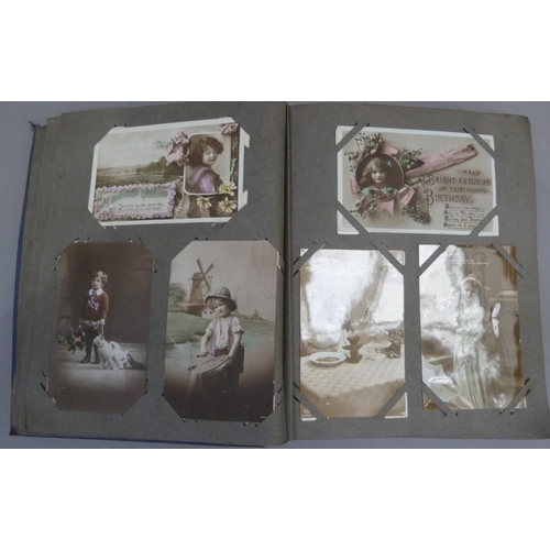 298 - Postcards, an album of colour and monochrome postcards c.1910 to include Raphael Tuck & Sons' M Jacq... 