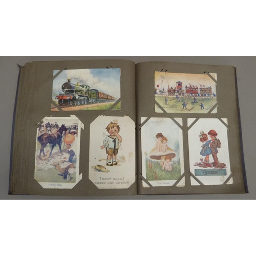 298 - Postcards, an album of colour and monochrome postcards c.1910 to include Raphael Tuck & Sons' M Jacq... 