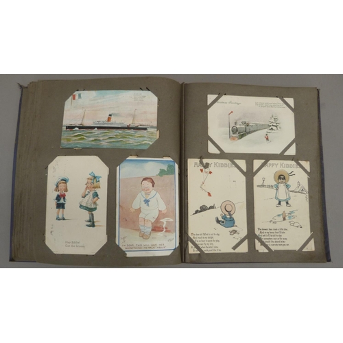 298 - Postcards, an album of colour and monochrome postcards c.1910 to include Raphael Tuck & Sons' M Jacq... 