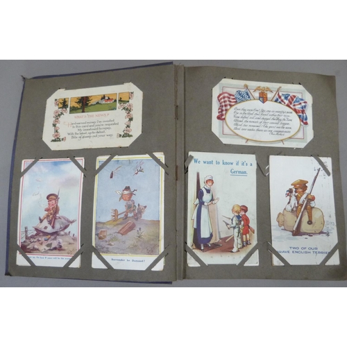 298 - Postcards, an album of colour and monochrome postcards c.1910 to include Raphael Tuck & Sons' M Jacq... 