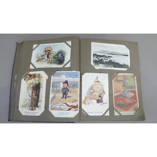 298 - Postcards, an album of colour and monochrome postcards c.1910 to include Raphael Tuck & Sons' M Jacq... 