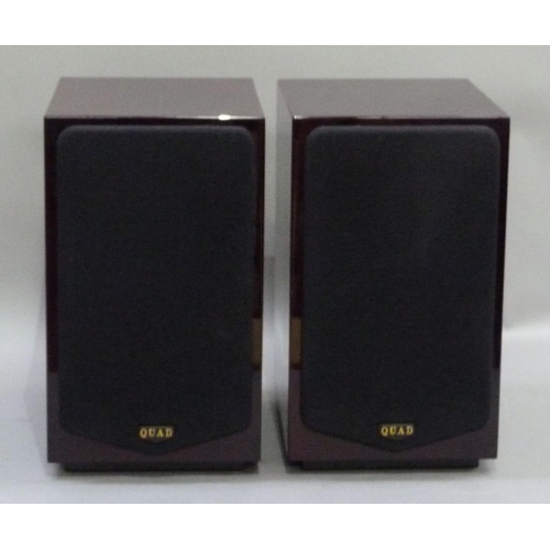 312 - A pair of Quad 12L bookcase speakers, with lacquered case