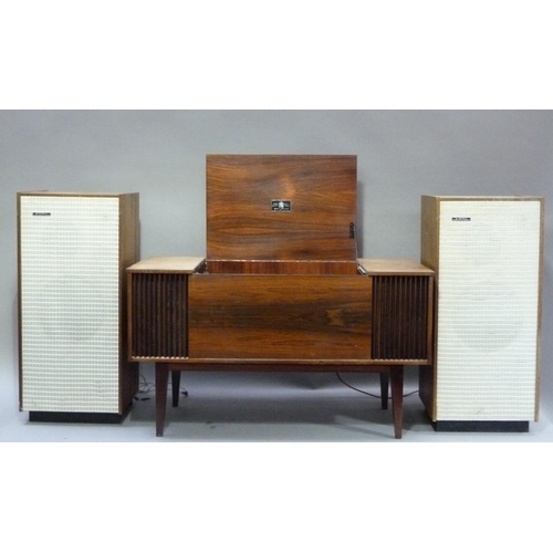 313 - A Dynatron model GR13 record player fitted with a Garrard 3000 turntable, with lift up top, together... 