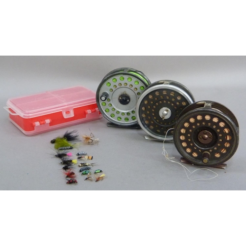 319 - A Hardy Golden Prince No 7/8 trout fly reel, a Marquis No. 7 trout fly reel and a Viscount 140 trout... 