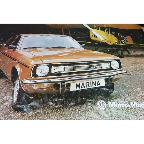 338 - A Morris Marina dealership poster for British Leyland c.1970s 'Some Like it Hot' in the style of a f... 