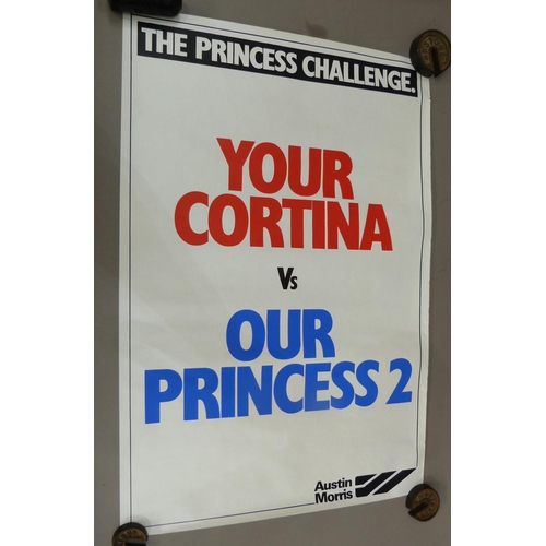 339 - An Austin Princess dealership poster for Austin Morris c.1975 The Princess Challenge - V - Your Fore... 