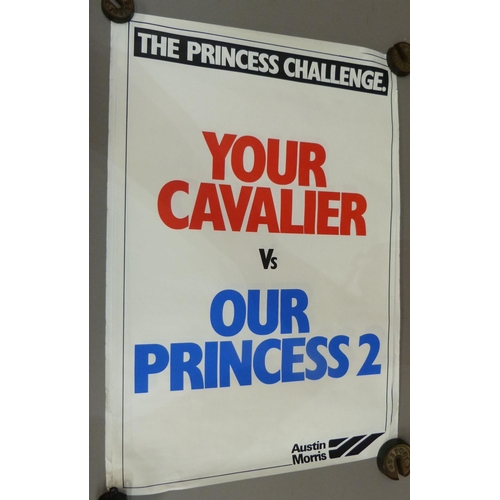 339 - An Austin Princess dealership poster for Austin Morris c.1975 The Princess Challenge - V - Your Fore... 