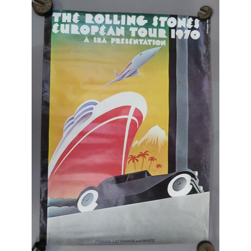 343 - A Rolling Stones European Tour 1970 poster, An SBA Presentation, for Finnair, Lufthansa & Hertz, Fre... 