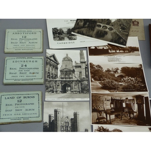 257 - Vintage postcards of Flamborough, Cambridge, Ayr, Edinburgh, Land of Burns, Abbotsford, in colour an... 