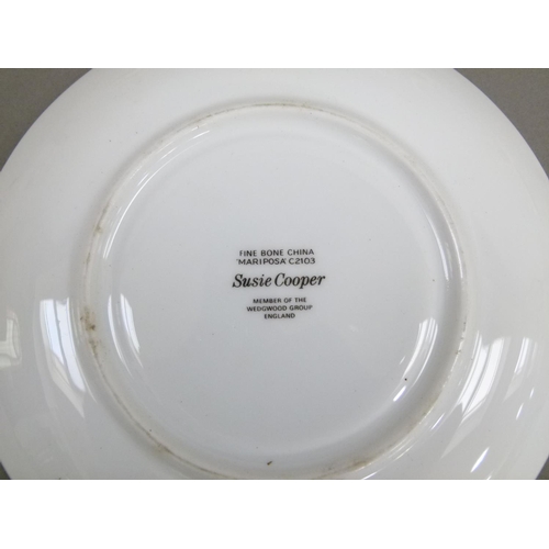 161 - A sixteen piece Susie Cooper Mariposa china coffee service comprising coffee pot, sugar, cream, six ... 