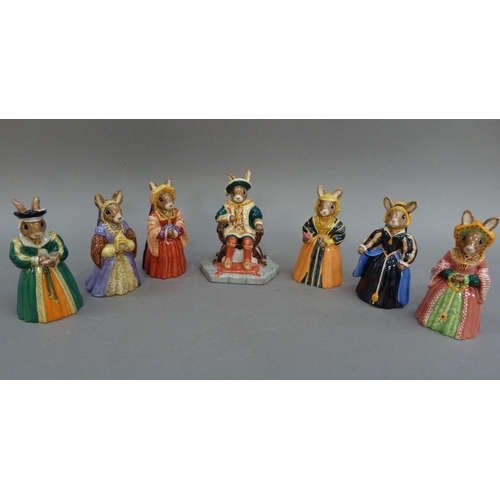 14 - A Royal Doulton Bunnykins set of Henry VIII and his six wives, average height 11cm, all with boxes