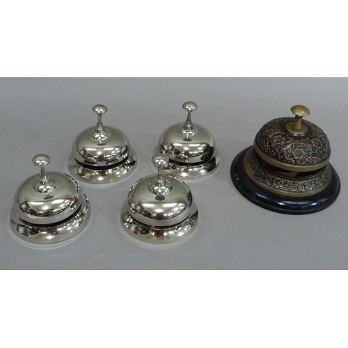 156 - Five reproduction table top bells
