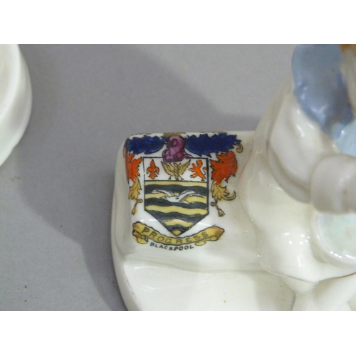 5 - A Carltonware crested china 'I'm Forever Blowing Bubbles' with Blackpool crest, 11cm; together with ... 